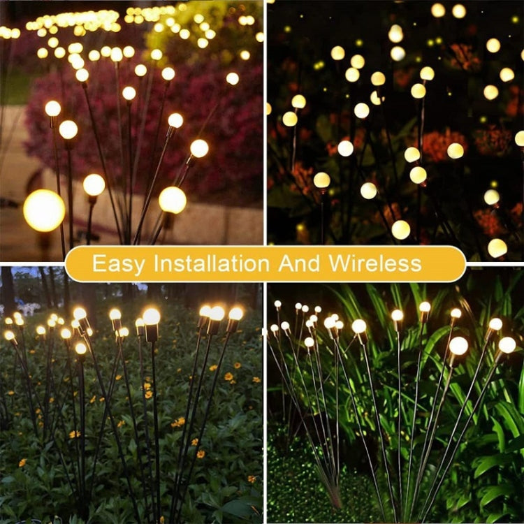 2sets Solar Firefly Lights Christmas Outdoor Garden Waterproof Lawn Lights, Color: 6 Head Warm Light - Solar Lights by buy2fix | Online Shopping UK | buy2fix