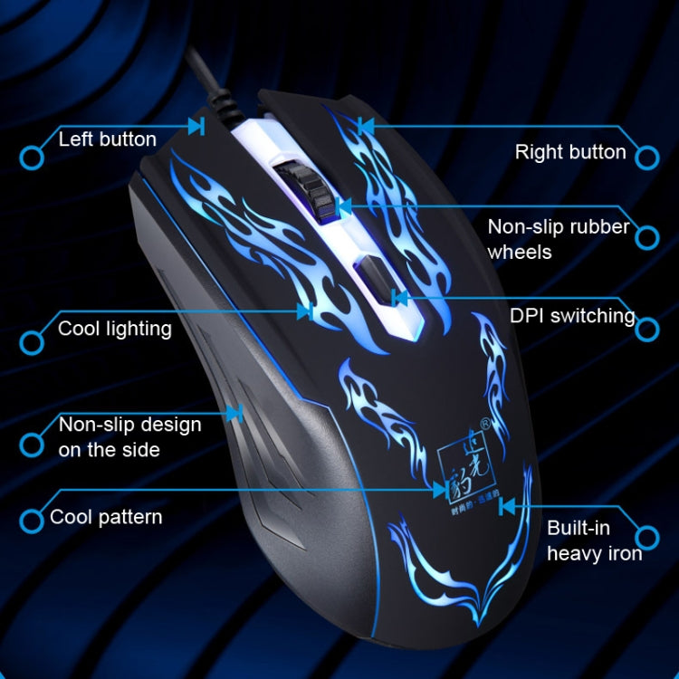 Chasing Leopard USB Illuminated Gaming Optical 1.3m Wired Mouse - Wired Mice by Chasing Leopard | Online Shopping UK | buy2fix