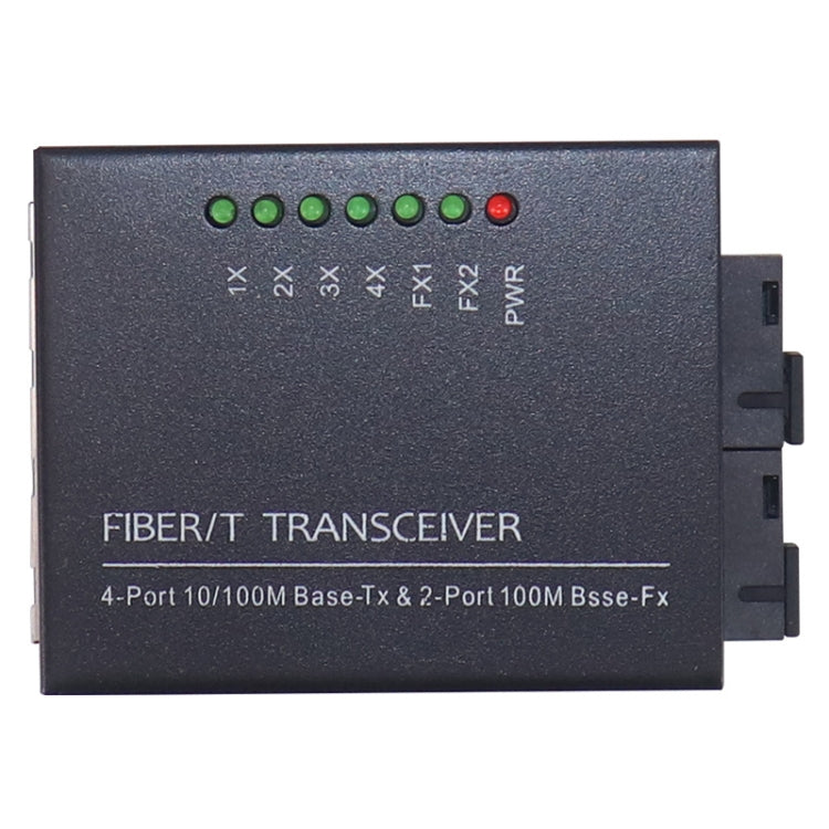 2 Fiber Port & 4 LAN Port 10/100M Ethernet Switch Fiber Optic Switch - Fiber Receiver by buy2fix | Online Shopping UK | buy2fix