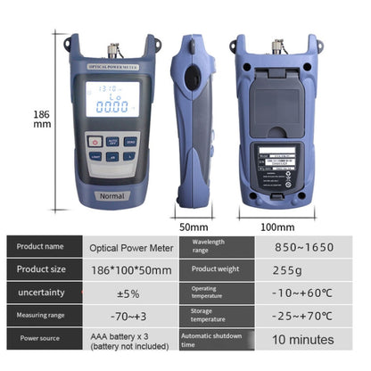 Fiber Optic Tool Kit With Cutter Cleaver Optical Power Meter 10mW Red Test Pen - Lan Cable and Tools by buy2fix | Online Shopping UK | buy2fix