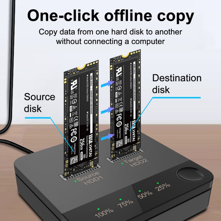 M.2 SATA Hard Disk Duplicator Solid State Drive SSD Mobile Hard Drive Enclosure(Black) - HDD Enclosure by buy2fix | Online Shopping UK | buy2fix