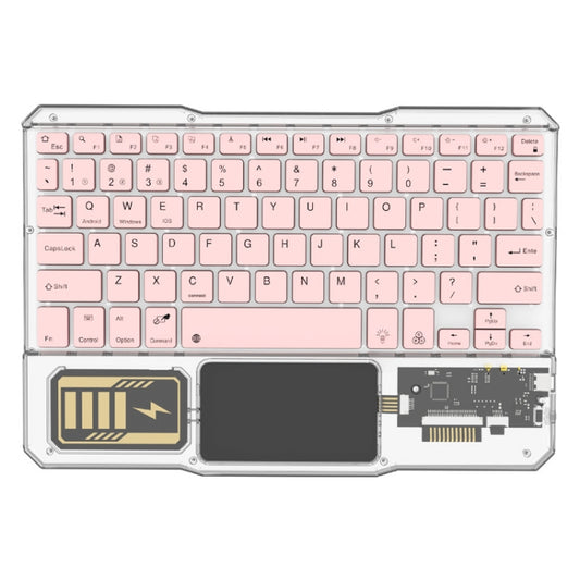 KB-333 RGB Backlit Wireless Bluetooth Keyboard Cell Phone Tablet Laptop Compatible Keypad(Pink) - Universal Keyboard by buy2fix | Online Shopping UK | buy2fix