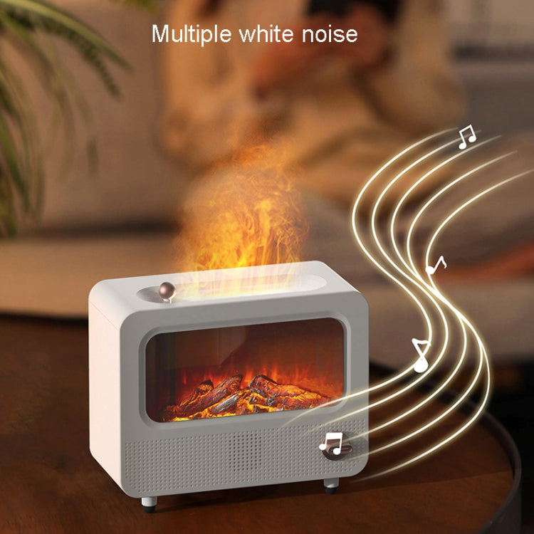 USB White Noise Simulation Flame Fire Furnace Aromatherapy Machine Indoor Large Spray Measurement Humidifier(White) - Air Purifiers & Accessories by buy2fix | Online Shopping UK | buy2fix