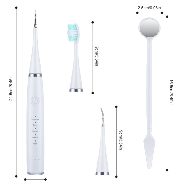 6 In 1 Electric Dental Scaler Calculus Removal Teeth Cleaning Set, Color: White Basic - Oral Irrigators by buy2fix | Online Shopping UK | buy2fix