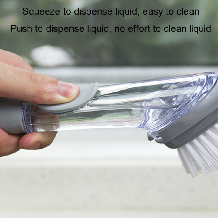 Kitchen Long Handle Automatic Liquid Filling Non-Stick Pan Scrubber Brush Cleaning Brush, Style: Brush+Sponge - Cleaning Tools by buy2fix | Online Shopping UK | buy2fix