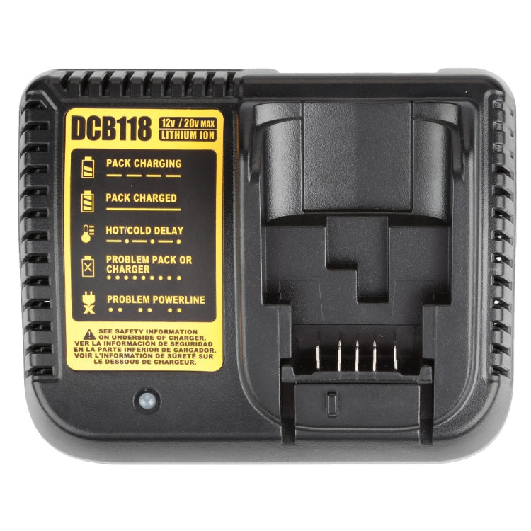 DCB118 For Dewalt 12V-20V Electric Tool Battery Charger, Plug: EU (Black) - Electric Saws & Accessories by buy2fix | Online Shopping UK | buy2fix