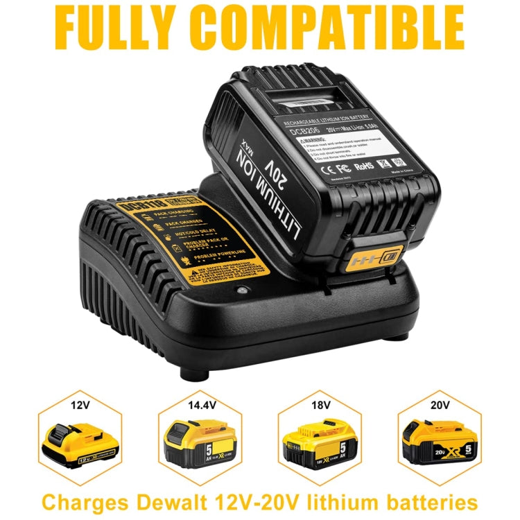 DCB118 For Dewalt 12V-20V Electric Tool Battery Charger, Plug: EU (Black) - Electric Saws & Accessories by buy2fix | Online Shopping UK | buy2fix