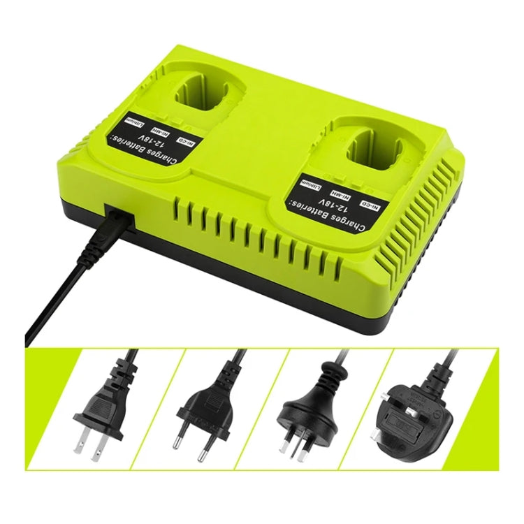 For RYOBI P108 / P117 12-18V Lithium Nickel Battery Dual Port Charger, Plug: EU - Electric Saws & Accessories by buy2fix | Online Shopping UK | buy2fix