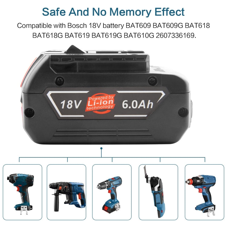 4000mAh 18V Electric Tool Battery Electrical Drilling Spare Battery, For Bosch BSH180 / CAG180-01 / CCS180 / CCS180B / CCS180K - Electric Saws & Accessories by buy2fix | Online Shopping UK | buy2fix