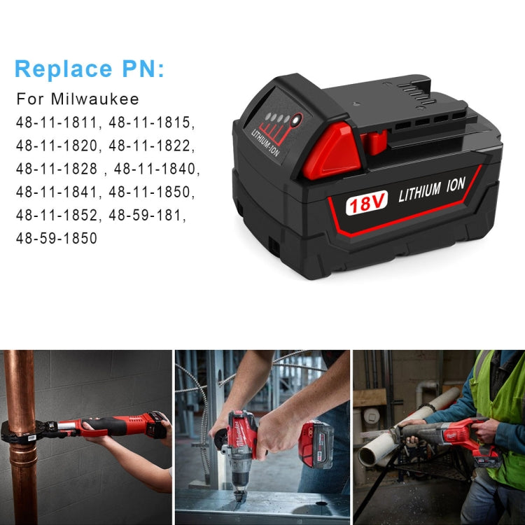 9.0Ah For Milwaukee 48-11-1811 / 48-11-1815 / 48-11-1820 18V Power Lithium Battery Electric Tool Accessories - Electric Saws & Accessories by buy2fix | Online Shopping UK | buy2fix