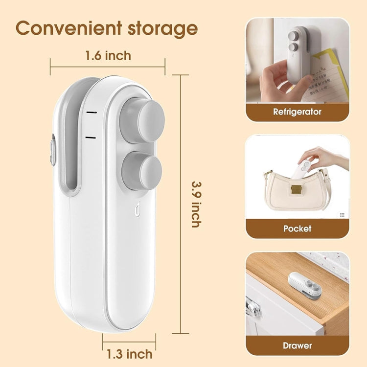 Small 2-in-1 Rechargeable Magnetic Snack Sealer Household Mini Sealing Machine(Green) - Preservation Supplies by buy2fix | Online Shopping UK | buy2fix
