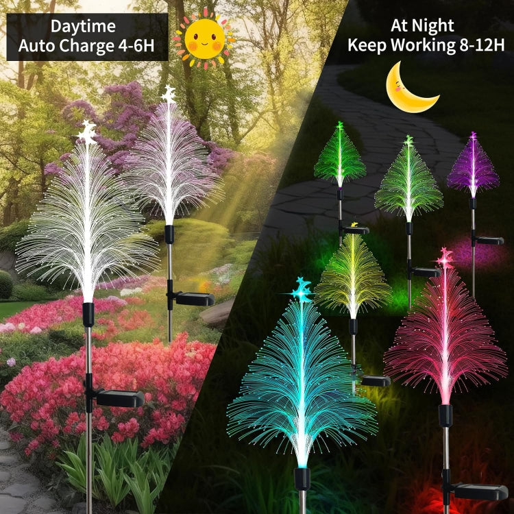 Star Moon Transparent Christmas Tree Solar Light Outdoor Atmosphere Lighting Outdoor Waterproof Glowing Festival Decorative Lamp - Holiday Lights by buy2fix | Online Shopping UK | buy2fix