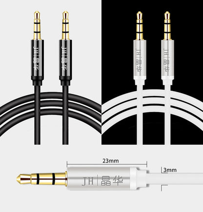 JINGHUA Audio Cable 3.5mm Male To Male AUX Audio Adapter Cable, Size: 1.2m(3 Knots White) - Video & Audio Cable by JINGHUA | Online Shopping UK | buy2fix