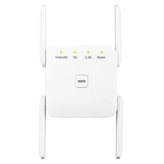 1200Mbps 2.4G / 5G WiFi Extender Booster Repeater Supports Ethernet Port White US Plug - Broadband Amplifiers by buy2fix | Online Shopping UK | buy2fix