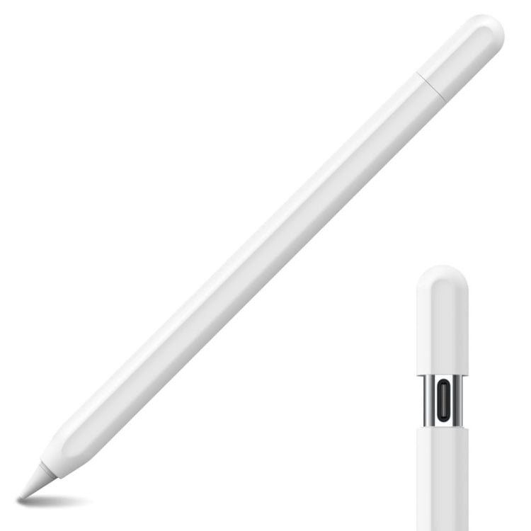 For Apple Pencil (USB-C) AhaStyle PT65-3 Silicone Same Color Protective Case(White) - Pencil Accessories by AhaStyle | Online Shopping UK | buy2fix