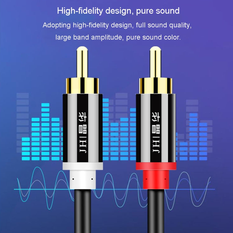 JINGHUA 2RCA Double Lotus Plug Audio Cable Left/Right Channel Stereo Amplifier Connection Wire, Length: 5m - RCA Cable by JINGHUA | Online Shopping UK | buy2fix