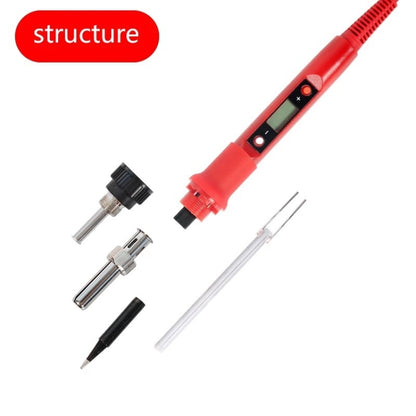 10pcs/ Set 80W Internal Heating Welding Digital Display Soldering Iron Temperature Adjustment Set, Model: Red US Plug - Electric Soldering Iron by buy2fix | Online Shopping UK | buy2fix