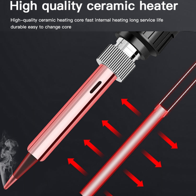 10pcs/ Set 80W Internal Heating Welding Digital Display Soldering Iron Temperature Adjustment Set, Model: Red US Plug - Electric Soldering Iron by buy2fix | Online Shopping UK | buy2fix