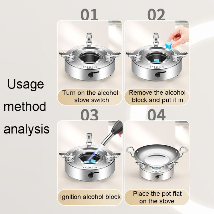 Kacheeg Stainless Steel Alcohol Dry Cooker Single Person Small Stove Boiler, Diameter: 24cm(Pot+Alcohol Stove) - Soup & Stock Pots by Kacheeg | Online Shopping UK | buy2fix