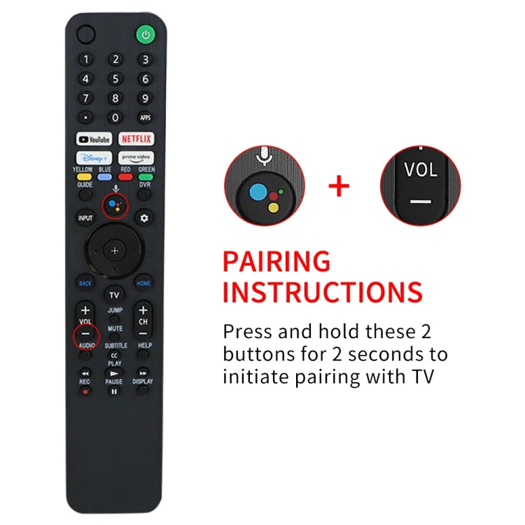 RMF-TX520U Bluetooth Voice Remote Control For Sony Smart TV KD-43X80J KD-43X85J(Black) - TV by buy2fix | Online Shopping UK | buy2fix