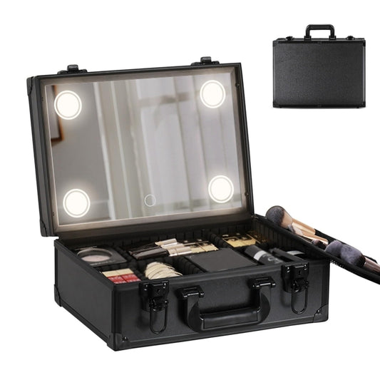 16 Inch 4 LEDs Rechargeable Dimmable Makeup Bag with Mirror and Lights - Storage Boxes by buy2fix | Online Shopping UK | buy2fix