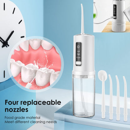 Portable Storable Tooth Flosser Smart Teeth Cleaning Instrument Household Teeth Cleaner With 4pcs Nozzles - Oral Irrigators by buy2fix | Online Shopping UK | buy2fix