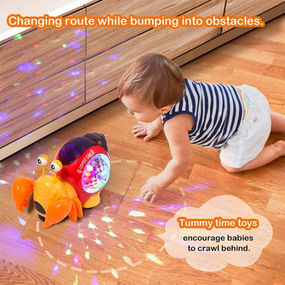 Crawling Hermit Crab Educational Electrical Toys Universal Music Light Projection Cartoon Children Toys(Orange) - Electronic Pets by buy2fix | Online Shopping UK | buy2fix