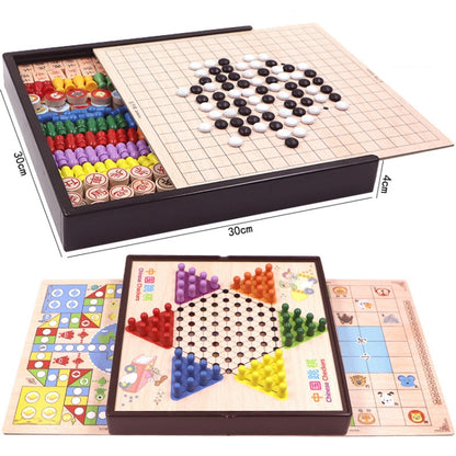 3 in 1 D Model Wooden Multifunctional Parent-Child Interactive Children Educational Chessboard Toy Set - Table Games by buy2fix | Online Shopping UK | buy2fix