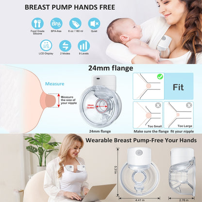 S12 LCD Screen Smart Large Capacity Portable Wearable Silent Electric Breast Pump, Color: White - Cups & Silicone Nipple by buy2fix | Online Shopping UK | buy2fix