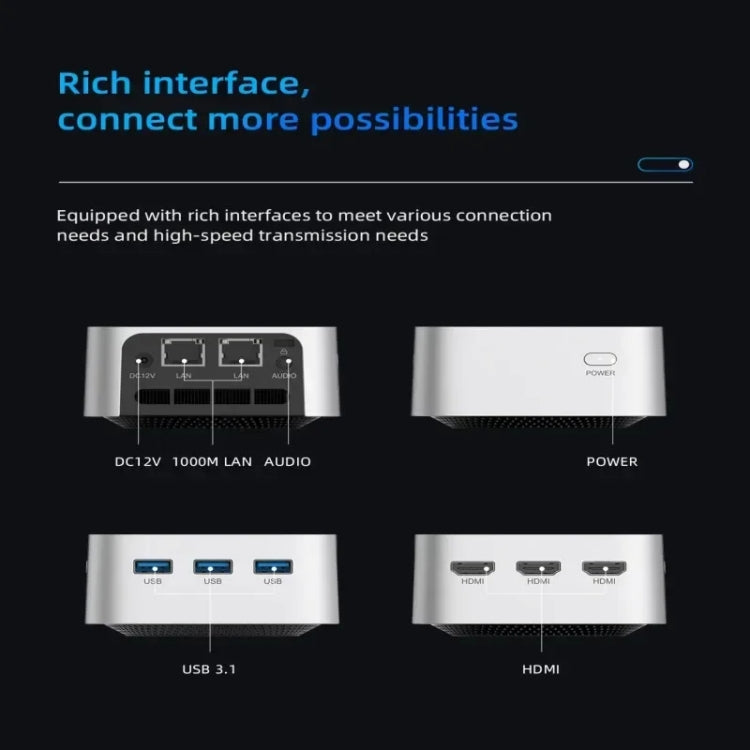 T8Plus Alder Lake-N100 4K Dual Band WIFI Bluetooth Office Game Portable Mini PC, Spec: 16G 512G UK Plug - Windows Mini PCs by buy2fix | Online Shopping UK | buy2fix