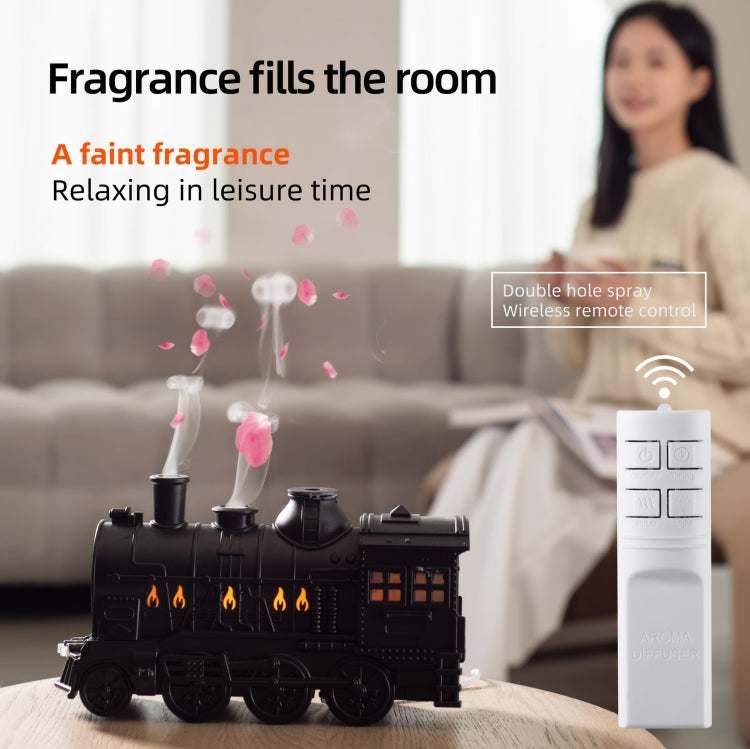 300ml Small Train Essential Oil Diffuser Humidifier With Remote Control EU Plug - Air Purifiers & Accessories by buy2fix | Online Shopping UK | buy2fix