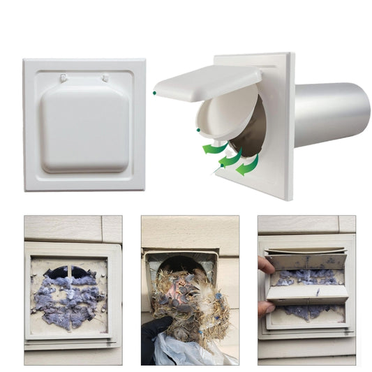 Dual Door Dryer Vent Cover No-Pest Wide Mount Exhaust Cover - Air Vent Grille by buy2fix | Online Shopping UK | buy2fix