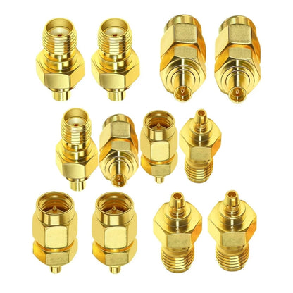 SMA Male To  MMCX Male Coaxial Adapter Kit Brass Coaxial Connector RF Antenna Adapter - DVB-T & Simulation Antenna by buy2fix | Online Shopping UK | buy2fix