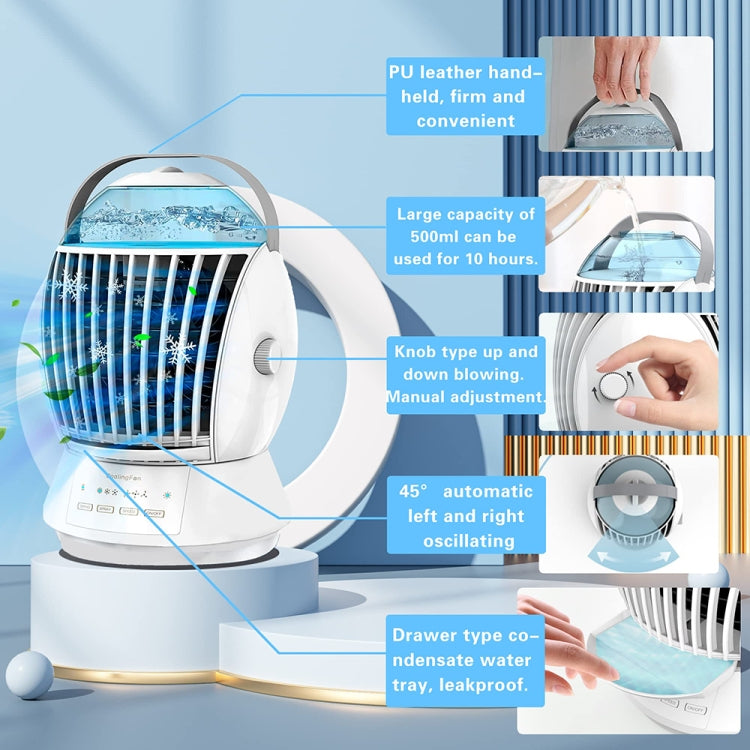 CF-009 USB Touch Spray Humidification Air Conditioning Fan Desktop Office Air Cooler(White) - Electric Fans by buy2fix | Online Shopping UK | buy2fix
