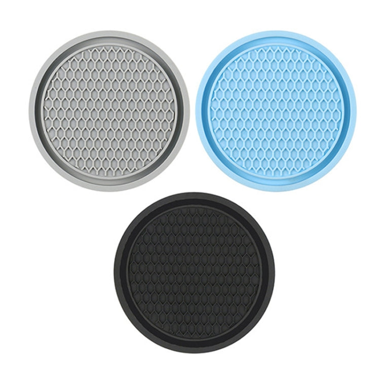 3pcs 7cm Car Diamond-free Water Coaster Interior Anti-slip Mat(Black) - Car Drink Holders by buy2fix | Online Shopping UK | buy2fix