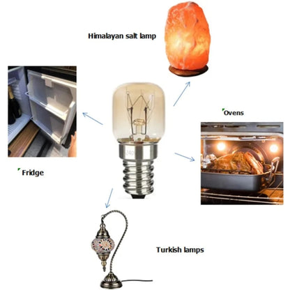 E14 Salt Crystal Lamps High Temperature Resistant Oven Light Bulb, Power: 25W Copper Nickel Plating Lamp Head(2700K Warm White) - LED Blubs & Tubes by buy2fix | Online Shopping UK | buy2fix