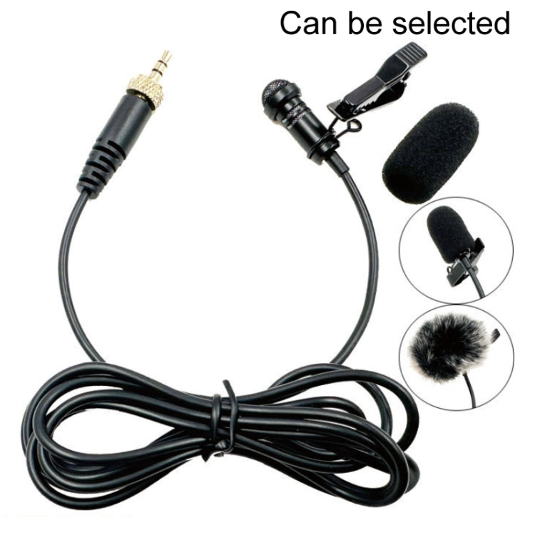 3.5mm Straight Internal Thread Plug Wireless Transmitting Lavalier Microphone, Length: 2m(Rabbit Fur Windproof Cover) - Microphone by buy2fix | Online Shopping UK | buy2fix