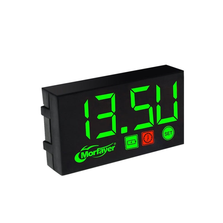 Compact LED Digital Display Time Voltmeter, Specification: 3 in 1 Green - Electrical Instruments by buy2fix | Online Shopping UK | buy2fix