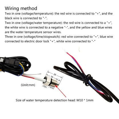 Compact LED Digital Display Time Voltmeter, Specification: 2 in 1 Temperature White - Electrical Instruments by buy2fix | Online Shopping UK | buy2fix