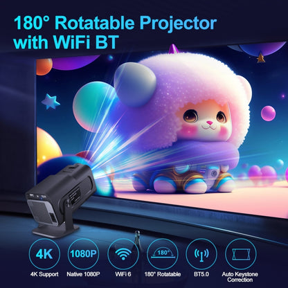 HY320 1080P 390ANSI 4K Android 11 Projector With Wifi 6 Bluetooth 5.0 Support Miracast / Airplay / DLNA AU Plug - LED Projector by buy2fix | Online Shopping UK | buy2fix