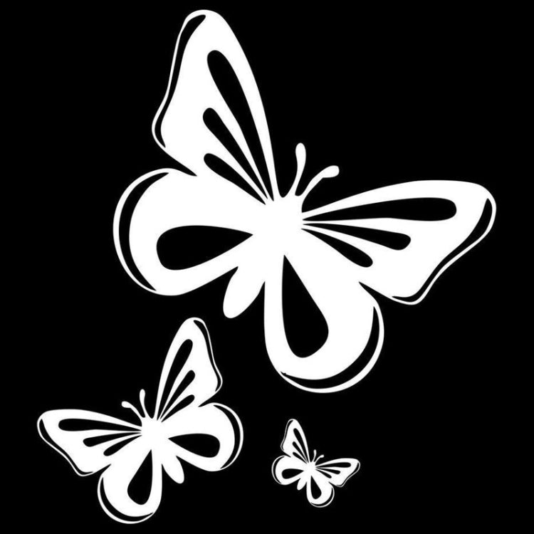 3pcs /Set Butterfly Hollow Car Scratch Decorative Fuel Tank Cap Sticker(Reflective White) - Decorative Sticker by buy2fix | Online Shopping UK | buy2fix