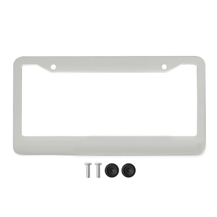 American Standard Aluminum Alloy License Plate Frame Including Accessories, Specification: Round Hole Aluminum Spray White - License Plate Covers & Frames by buy2fix | Online Shopping UK | buy2fix