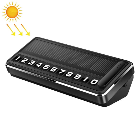 Car Temporary Parking License Plate Solar Rechargeable Luminous Parking Card(Black) - Parking Card by buy2fix | Online Shopping UK | buy2fix