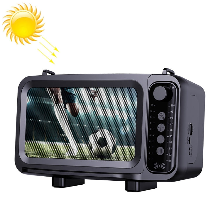 DV-666 Desktop Portable Solar Bluetooth Speaker Card FM Radio With Flashlight(Football) - Radio Player by buy2fix | Online Shopping UK | buy2fix