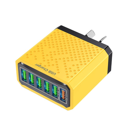 6-Ports Multifunctional Quick Charging USB Travel Charger Power Adapter, Model: Yellow AU Plug - USB Charger by buy2fix | Online Shopping UK | buy2fix