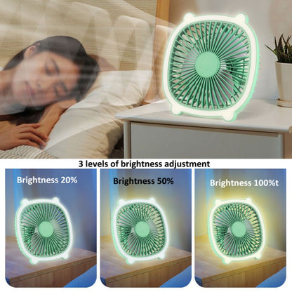Rechargeable Table Fan With Reading LED Light  3 Wind Speed Adjustment(White) - Electric Fans by buy2fix | Online Shopping UK | buy2fix