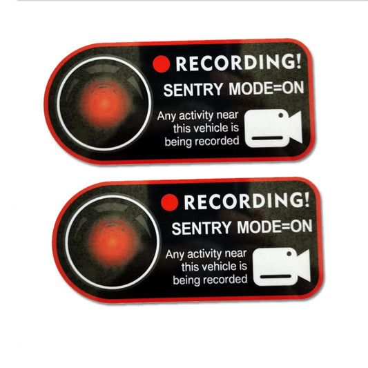 For Tesla Model 3/Y/S/X Sentry Mode Warning Sticker(English) - Decorative Sticker by buy2fix | Online Shopping UK | buy2fix