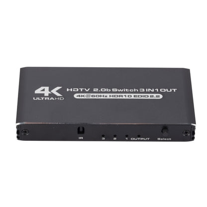 60Hz HDMI2.0 4K With Remote Control Switcher HDCP2.2 Version 3 Into 1 Out Video Converter - Switch by buy2fix | Online Shopping UK | buy2fix