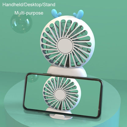 Summer Cartoon Pocket Handheld Stand Fan Rechargeable Silent Mini Fan(White) - Electric Fans by buy2fix | Online Shopping UK | buy2fix