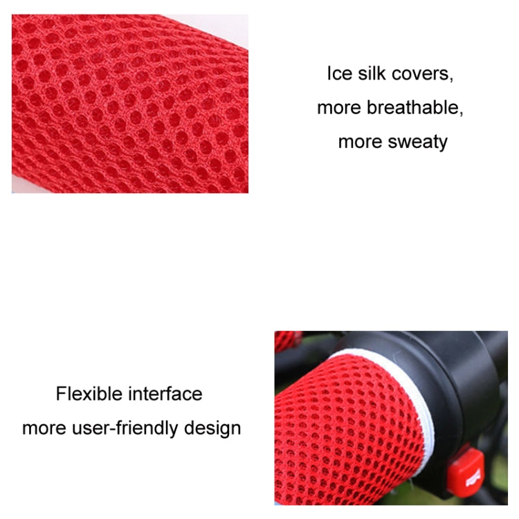 Summer Ice Silk Sweat-absorbent Breathable Electric Vehicle Grips, Color: Red - Others by buy2fix | Online Shopping UK | buy2fix